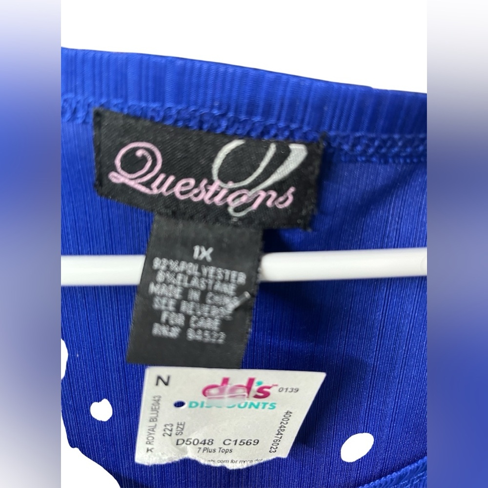 Quacker Factory Blue Button-Accent Blouse - Picture 4 of 4